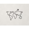Minimalistický obraz Mapa sveta - line art (Farba obrazu Antracit)