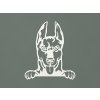 Drevený obraz na stenu Doberman (Farba obrazu Biela)