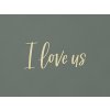 Drevený nápis I love us (Farba obrazu Prírodná)