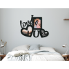 Drevený fotorámik na stenu I love U
