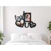Drevený fotorámik na stenu I love U