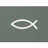 Kresťanský symbol ryby Ichthys (Farba obrazu Biela)