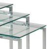 Set príručných stolíkov Katrine (3 ks) - číra / chróm