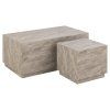 Set konferenčných stolíkov Dice (2 ks) - sivý mramor