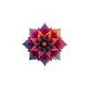 Kvetinová mandala Dúhová jednota (Povrchová úprava Matná, Rozmer obrazu 33,5 x 35,5 cm)