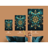 Mandala na stenu Smaragdové bohatstvo (Farba rámu Bez rámu, Povrchová úprava Matná, Veľkosť obrazu A4)