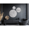 Trojdielny okrúhly obraz Sivý kameň (Povrchová úprava Matná, Rozmer obrazu 67,5 x 73,5 cm)