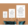 Personalizovaná mapa Domček s vlastným textom (Farba rámu Bez rámu, Povrchová úprava Matná, Veľkosť obrazu A4)