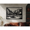 Drevený obraz Dolomity v Taliansku (Farba obrazu Sivá, Rozmer obrazu 31 x 42,5 cm)