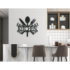 AKCIA - Drevený nápis Kitchen s príborom a zdobením, Biela