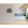 AKCIA - Drevený nápis Kitchen s príborom a zdobením, Biela